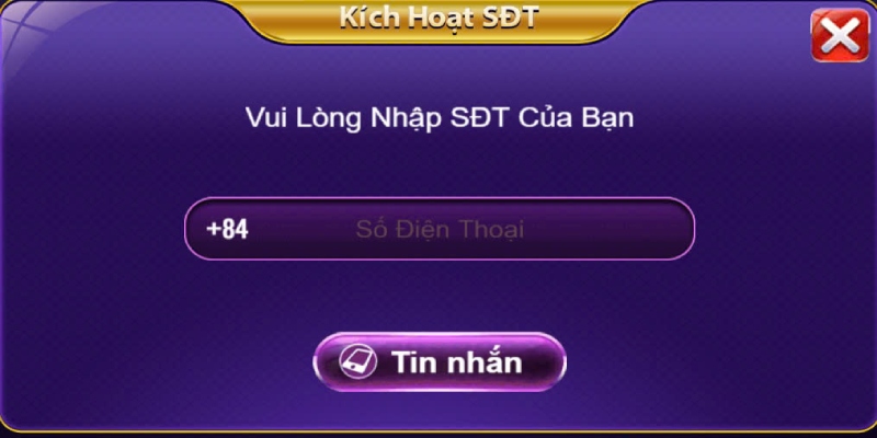 Kích hoạt SĐT bạn đang sử dụng tại cổng game